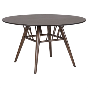 Pemberly Row Round 53-inch Wood Dining Table for 4 in Dark Walnut