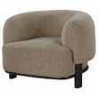Pemberly Row Upholstered Barrel Back Accent Chair in Mushroom