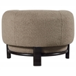 Pemberly Row Upholstered Barrel Back Accent Chair in Mushroom