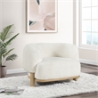 Pemberly Row Fabric Upholstered Barrel Back Accent Chair in Ivory
