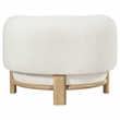 Pemberly Row Fabric Upholstered Barrel Back Accent Chair in Ivory