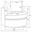 Pemberly Row Upholstered Round Swivel Accent Chair with Pillows in Camel