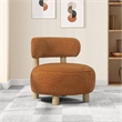 Pemberly Row Boucle Upholstered Barrel Back Accent Chair in Orange
