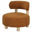 Pemberly Row Boucle Upholstered Barrel Back Accent Chair in Orange