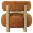 Pemberly Row Boucle Upholstered Barrel Back Accent Chair in Orange
