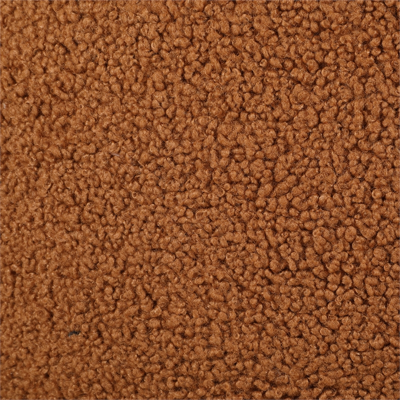 Pemberly Row Boucle Upholstered Barrel Back Accent Chair in Orange