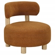 Pemberly Row Boucle Upholstered Barrel Back Accent Chair in Orange