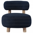 Pemberly Row Boucle Upholstered Barrel Back Accent Chair in Blue