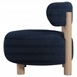 Pemberly Row Boucle Upholstered Barrel Back Accent Chair in Blue