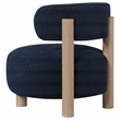 Pemberly Row Boucle Upholstered Barrel Back Accent Chair in Blue