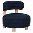 Pemberly Row Boucle Upholstered Barrel Back Accent Chair in Blue