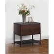 Pemberly Row 2-Drawer Fluted Side Table with Open Shelf in Rust Brown