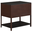 Pemberly Row 2-Drawer Fluted Side Table with Open Shelf in Rust Brown