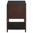 Pemberly Row 2-Drawer Fluted Side Table with Open Shelf in Rust Brown