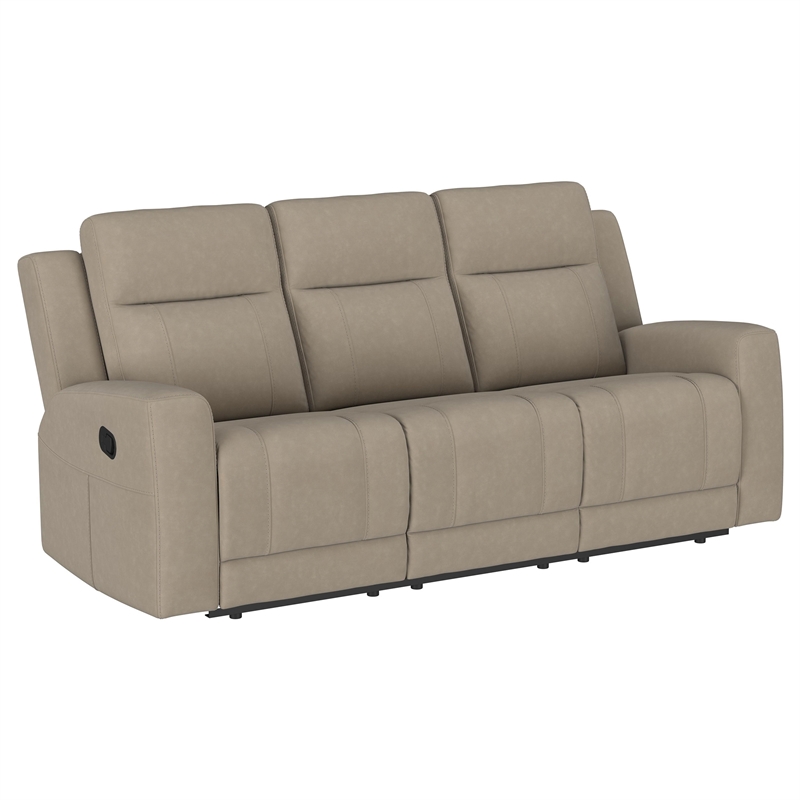 Pemberly Row 2-Piece Upholstered Reclining Sofa and Loveseat Set in Taupe