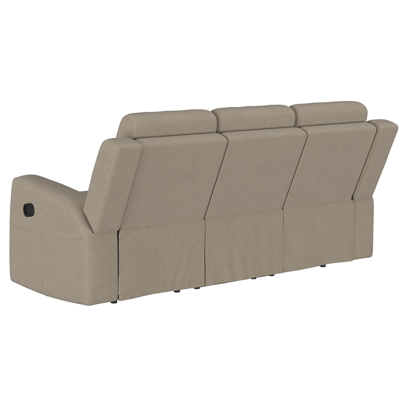 Pemberly Row 2-Piece Upholstered Reclining Sofa and Loveseat Set in Taupe