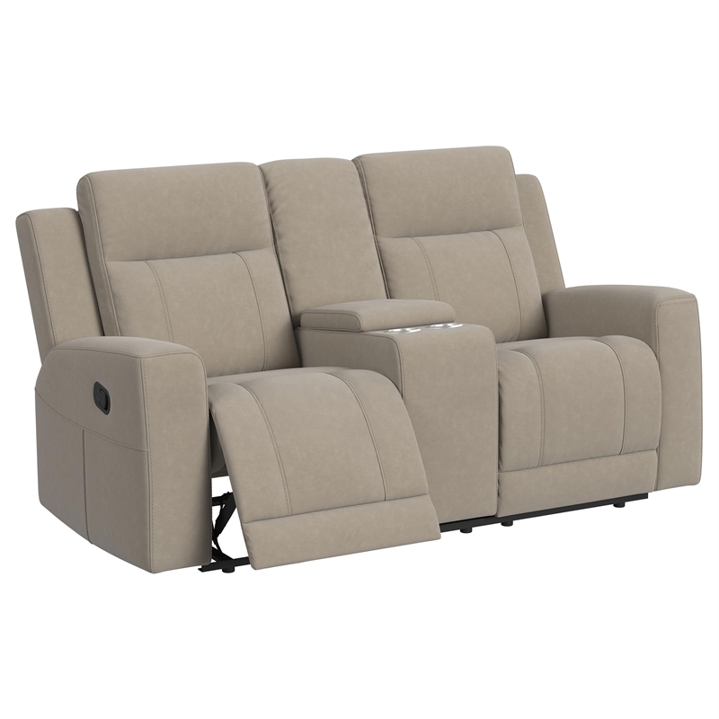Pemberly Row 2-Piece Upholstered Reclining Sofa and Loveseat Set in Taupe