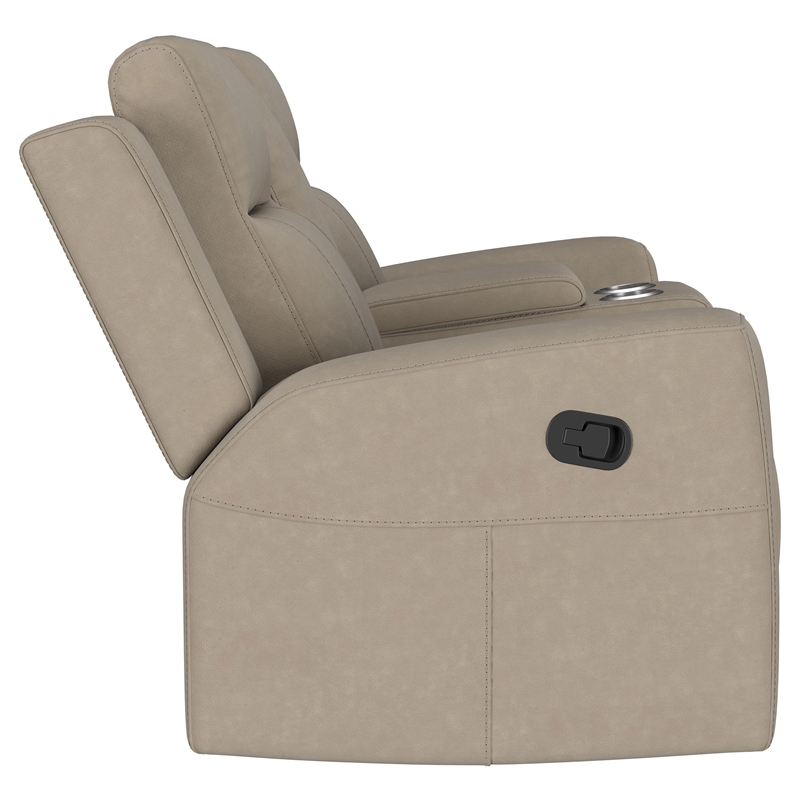 Pemberly Row 2-Piece Upholstered Reclining Sofa and Loveseat Set in Taupe