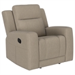 Pemberly Row Upholstered Manual Rocker Recliner Chair in Taupe