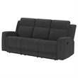 Pemberly Row Upholstered Motion Reclining Sofa in Dark Charcoal