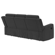 Pemberly Row Upholstered Motion Reclining Sofa in Dark Charcoal