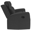 Pemberly Row Upholstered Motion Reclining Sofa in Dark Charcoal