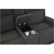 Pemberly Row Upholstered Reclining Loveseat with Console in Dark Charcoal