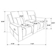 Pemberly Row Upholstered Reclining Loveseat with Console in Dark Charcoal