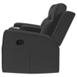 Pemberly Row Upholstered Reclining Loveseat with Console in Dark Charcoal