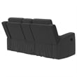 Pemberly Row Upholstered Reclining Loveseat with Console in Dark Charcoal