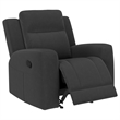 Pemberly Row Upholstered Manual Rocker Recliner Chair in Dark Charcoal