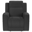 Pemberly Row Upholstered Manual Rocker Recliner Chair in Dark Charcoal
