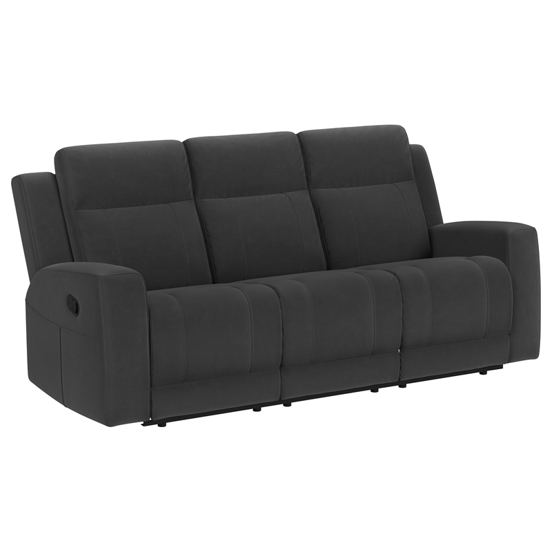 Pemberly Row 3-Piece Reclining Sofa with Loveseat and Recliner in Charcoal