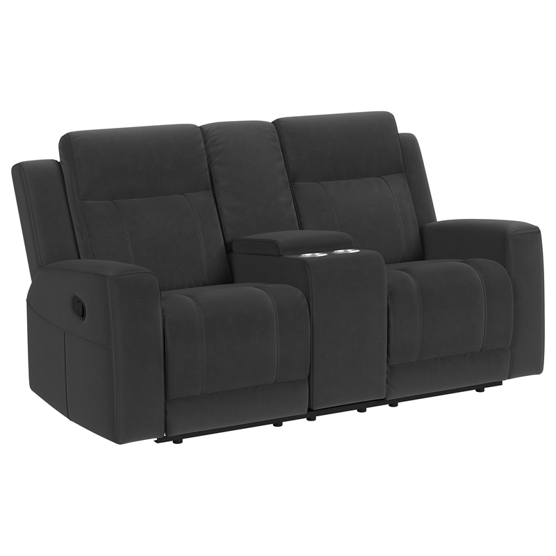 Pemberly Row 3-Piece Reclining Sofa with Loveseat and Recliner in Charcoal