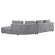 Pemberly Row 134-Inch Upholstered Curved Sectional Sofa in Grey