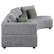 Pemberly Row 134-Inch Upholstered Curved Sectional Sofa in Grey