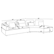 Pemberly Row 134-Inch Upholstered Curved Sectional Sofa in Grey