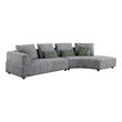 Pemberly Row 134-Inch Upholstered Curved Sectional Sofa in Grey
