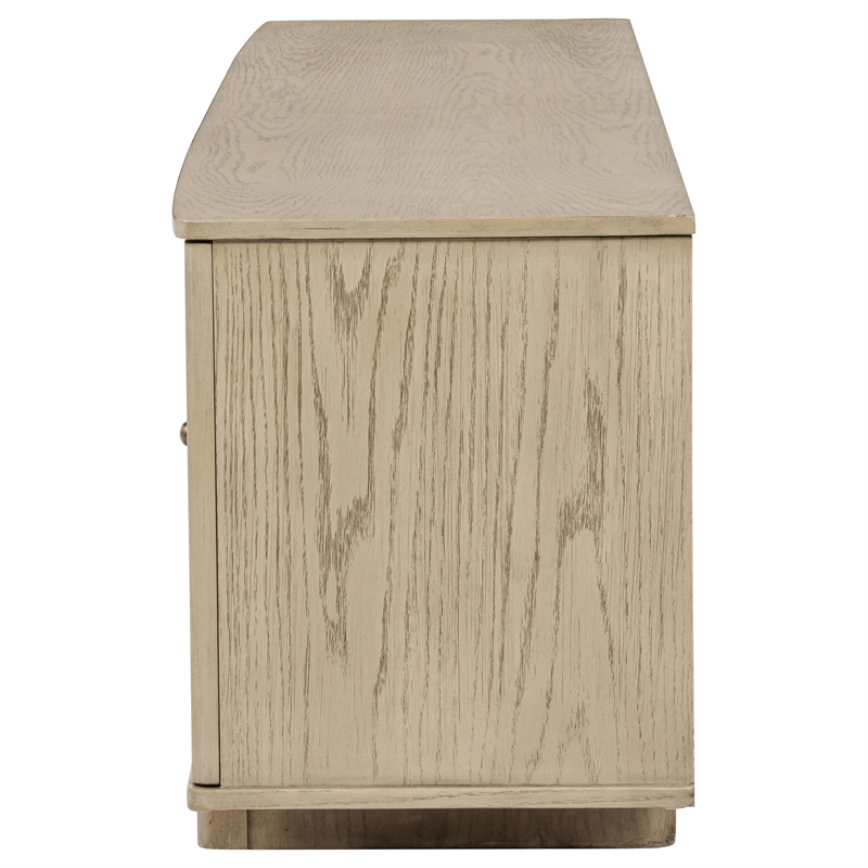 Pemberly Row 79-inch Wood TV Stand for TVs up to 85 inches in Beige Oak