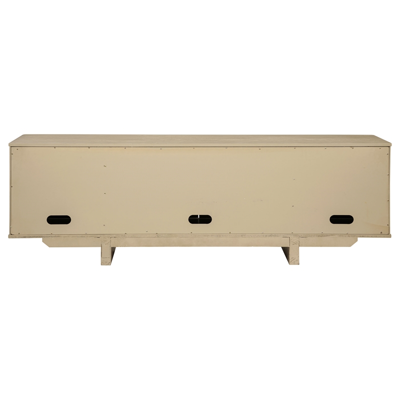 Pemberly Row 79-inch Wood TV Stand for TVs up to 85 inches in Beige Oak
