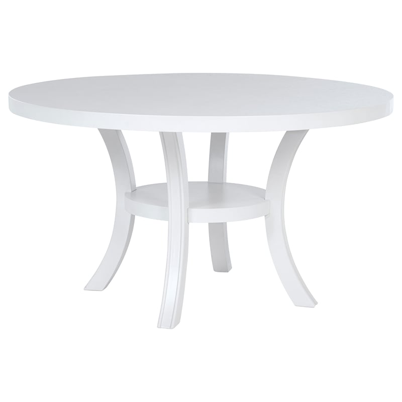 Pemberly Row 5-Piece 54-inch Round Wood Dining Set in Pearl White
