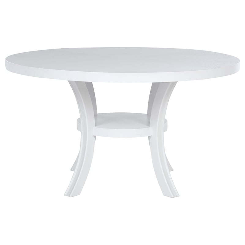 Pemberly Row 5-Piece 54-inch Round Wood Dining Set in Pearl White