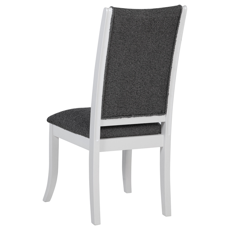 Pemberly Row Upholstered Dining Side Chair Set of 2 in Pearl White