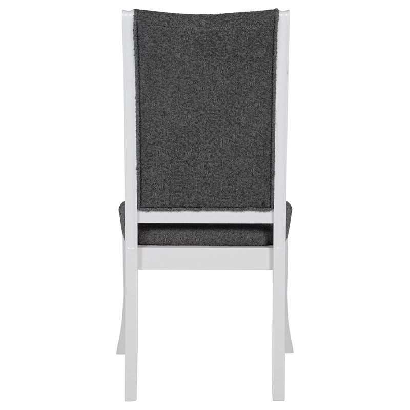Pemberly Row Upholstered Dining Side Chair Set of 2 in Pearl White
