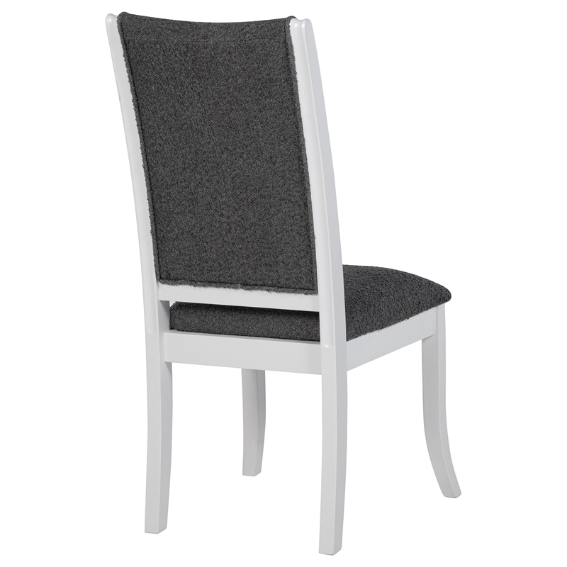 Pemberly Row Upholstered Dining Side Chair Set of 2 in Pearl White