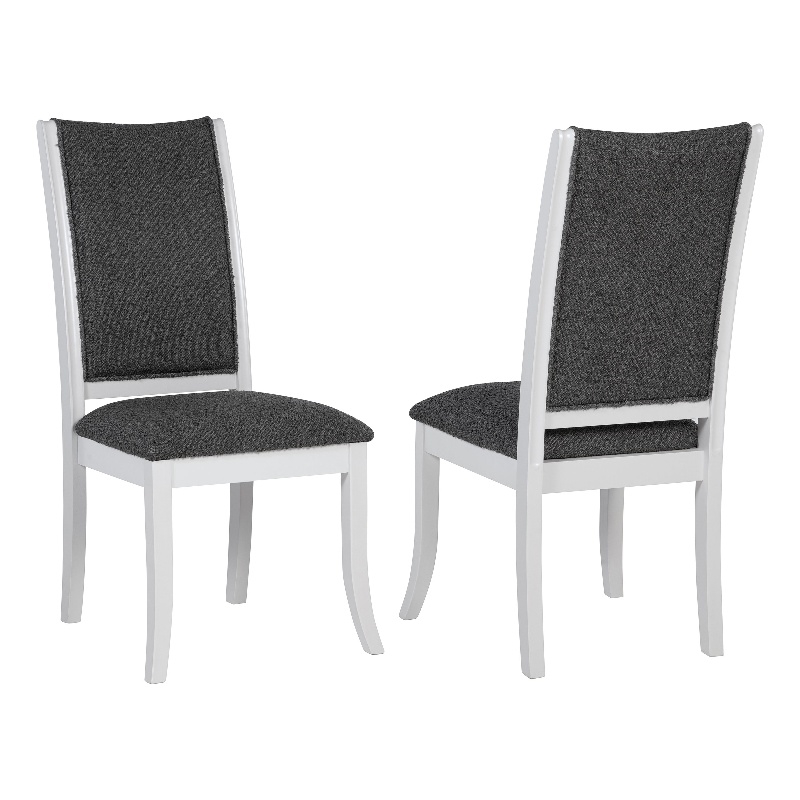 Pemberly Row Upholstered Dining Side Chair Set of 2 in Pearl White