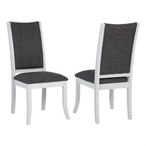 Pemberly Row Upholstered Dining Side Chair Set of 2 in Pearl White