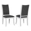 Pemberly Row Upholstered Dining Side Chair Set of 2 in Pearl White