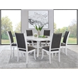 Pemberly Row 7-Piece 54-inch Round Wood Dining Set in Pearl White