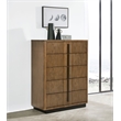 Pemberly Row 5-Drawer Fluted Wood Chest of Drawers in Ash Brown